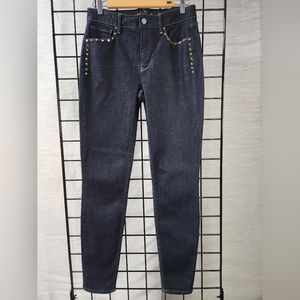White House Black Market Sculpt Skinny Ankle jeans womans size 6 long dark blue